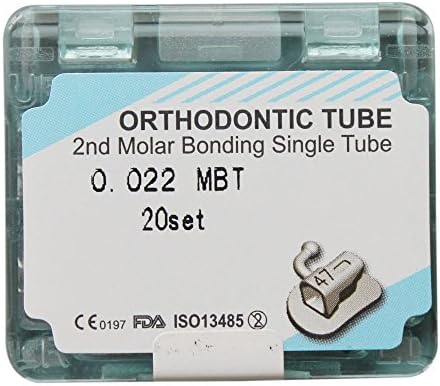 Lanjing® 20 Sets Dental Orthodontic Buccal Tube Bondable Mbt 022 Second Molar Non Convertible Single Tube