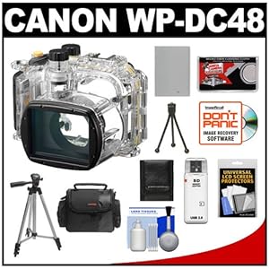 Canon WP-DC48 Waterproof Underwater Housing Case for PowerShot G15 Digital Camera with Battery + Case + Tripods + Accessory Kit