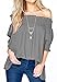 Relipop Women's Fashion Off Shoulder Tops Haft Sleeve Blouses Causal T-Shirts (Large, Grey)