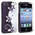 Snap-on Case with Apple® iPhone® 4 / 4S , White / Purple Flower