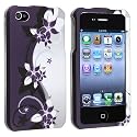 Snap-on Case with Apple&reg; iPhone&reg; 4 / 4S , White / Purple Flower
