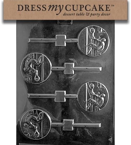Dress My Cupcake DMCS036SET Chocolate Candy Mold, Tennis Lollipop, Set of 6
