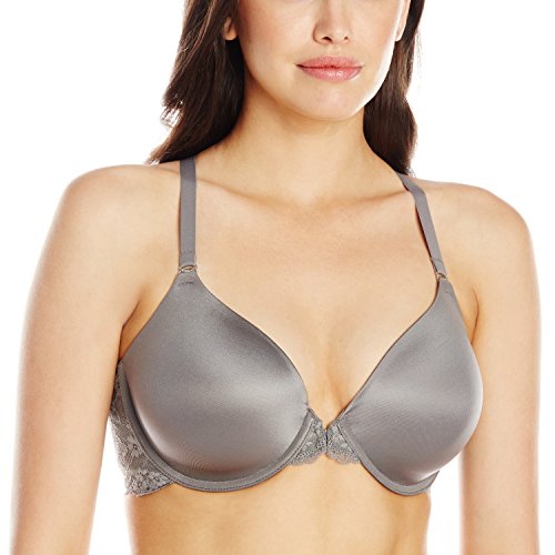 Maidenform Women's One Fab Fit Extra Coverage Lace T-Back, Steel Grey, 36B