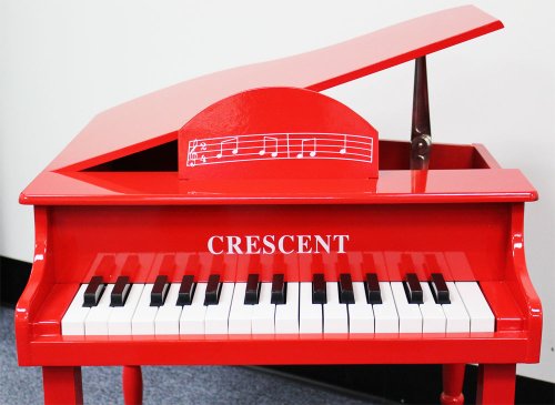 Crescent 30 Keys Red Toy Grand Piano with Bench