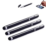 3 x Schwarz Stylus Pens von Liamoo Eingabestift & Kugelschreiber für iPhone, iPad, iPod, Galaxy Tab, Galaxy S4, Galaxy S3, Blackberry Google Nexus, Galaxy Note, Acer, Ipad Mini, HTC, Acer und viele weitere touch Screen Handys und Tablets
