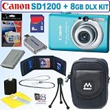 Canon PowerShot SD1200IS 10 MP Digital Camera (Blue) + 8GB Deluxe Accessory Kit