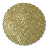 dekorgeprägte Untersetzer uni - gold 12 Stück 9,3 x 9,3cm