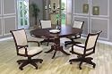 5pcs Traditional Cherry Finish Oval Dining Table & 4 Swivel Chairs Set