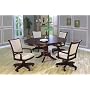 5pcs Traditional Cherry Finish Oval Dining Table & 4 Swivel Chairs Set