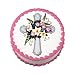 Edible Floral Cross Cake Layon Decoration