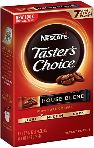 Nescafe Taster's Choice House Blend Instant Coffee, 7 Count Single Serve Sticks (Pack of 12)