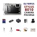 Olympus Stylus Tough-8010 Digital Camera (Black) Digital Camera HUGE PACKAGE including 8GB SD Memory Card + Memory Card Reader + Extended Life Replacement Battery + AC/DC Battery Charger + Carrying Case + Tripods + Floating Strap AND MORE!