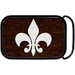 Real Wood Silver Fleur de Lis Belt Buckle