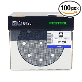 Festool 492967 P120 Grit, Titan 2 Abrasives, Pack of 100