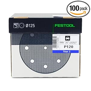 Festool 492967 P120 Grit, Titan 2 Abrasives, Pack of 100 by 