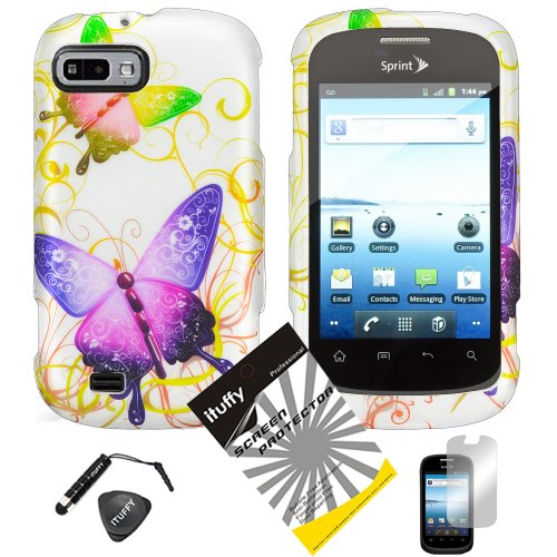 4 items Combo: ITUFFY (TM) LCD Screen Protector Film + Mini Stylus Pen + Case Opener + Design Rubberized Snap on Hard Shell Cover Faceplate Skin Phone Case for ZTE Fury N850, ZTE Director N850L, and ZTE Valet Z665C, Android Smartphone (Green & Purple Butterfly) 4 items Combo: ITUFFY (TM) LCD Screen Protector Film + Mini Stylus Pen + Case Opener + Design Rubberized Snap on Hard Shell Cover Faceplate Skin Phone Case for ZTE Fury N850, ZTE Director N850L, and ZTE Valet Z665C, Android Smartphone (Green & Purple Butterfly)