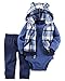 Carter's Baby Boys' 3 Piece Vest Set (Baby), Blue Plaid, 9 Months
