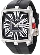 Gv2 By Gevril Mens 9003 Fiamme Square Stainless Steel Case Sapphire Crystal Black Dial Day-date Rubber Watch from GV2 by Gevril