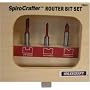 Milescraft 2204 3-Piece Router Bit Set for Designs/Inlays