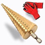 Heart-Price ハートプライス ステップドリル タケノコドリル 4-32mm 15段 六角軸 作業用手袋付き