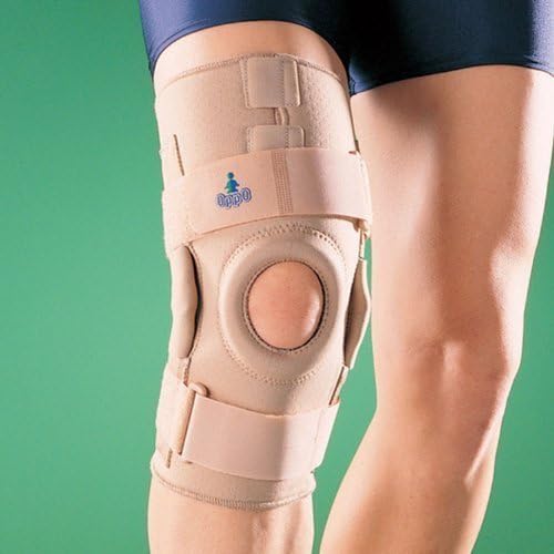 Oppo Medical Neoprene Right or Left Hinged Knee Stabilizer (Unisex; Natural), Small by LPI