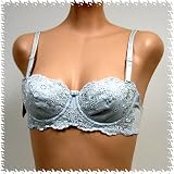 Art-Beau 2 pack VERY LIGHT BLUE Floral Removable Strap BRA #2241 sz 34AA 36AA