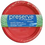 Preserve By Recycline Small Tulip Red Plates, 10-Count Bags (Pack of 4)