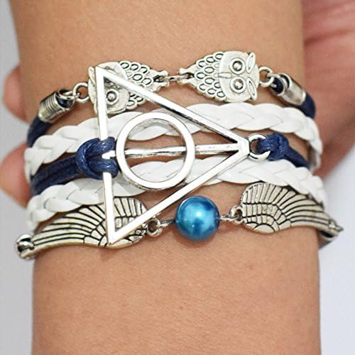 Deathly Hallows Owl Death Snitch Harry Potter Bracelet, Deathly Hallows Owl Death Snitch Harry Potter Bracelet Charm Bracelet, Birthday Present, Gift, Bracelet Everyday Gift
