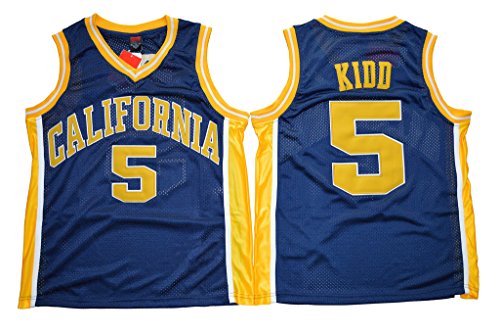 WEENKS Men's Jason Kidd 5 California Golden Bears College Basketball Jersey Navy Blue