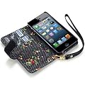 iPhone 5 Genuine Pure PU Leather Case Black With Floral Inner Lining Cover Pouch Pocket Wallet Terrapin from The Keep Talking Shop iPhone 5 Accessories