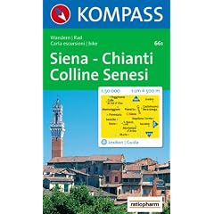 Kompass Karten, Siena, Chianti, Colline Senesi: Wande- und Bikekarte. Carta escursioni e bike