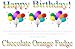 Birthday Balloons Chocolate Orange Fudge Box