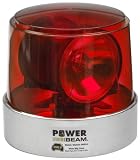 Wolo Power Beam Rotating Warning Light Red - Two H3 55 Watt Halogen Lights - Metal Base w/ Stainless Trim