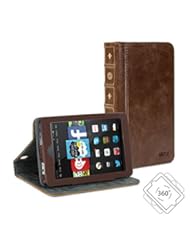 CE: Fire HD 6 Case, GMYLE Book Case Vintage 360 for Fire HD 6 (2014 model)- Brown PU Leather Protective Book style Flip Folio Slim Fit Stand Case Cover - GMYLE