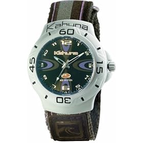 Kahuna 252-3021G Mens Black Velcro Strap Watch