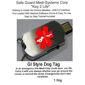 USB Medical Records Dog Tag - EMR - Medi-Chip