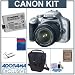 Canon Digital Rebel XSi SLR Camera/ Lens Kit Chrome with EF-S 18-55mm f/3.5-5.6 IS Lens, 4 GB SD Memory Card, Spare LP-E5 Lithium-Ion Rechargeable Battery, Camera Case, Mack 3 Year Extended Warranty, USB 2.0 SD Card Reader, Professional Lens Cleaning Kit