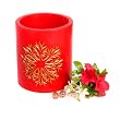 red hurricane candle holders