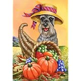 Schnauzer Autumn Garden 