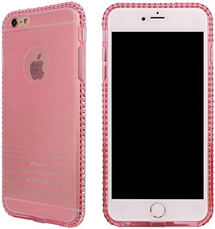 Soft Tpu Case For Iphone 6 Plus/6s Plus, Clear Protective Back cover with Luxury Bling Bumper, 6 Plus/6s Plus- 5.5 inch (Pink)