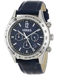 Versus by Versace Womens SGC020012 Cosmopolitan Round Stainless Steel Blue Dial Chronograph Watch