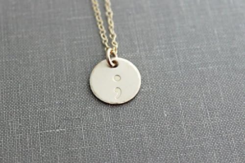 14k Gold filled Semi ; Colon Necklace - Suicide Awareness Jewelry