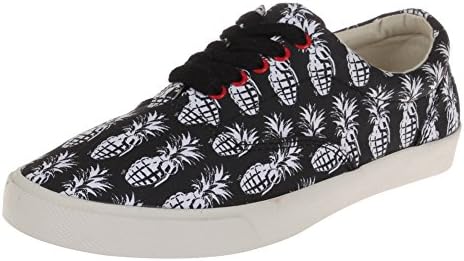 Bucketfeet PINEAPPLEADE Mens Canvas Lace-Up Shoes, PINEAPPLEADE LACE-UP, COLOR BLACK SIZE 11