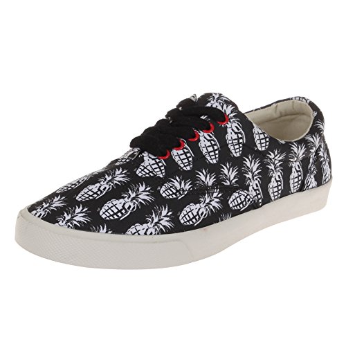 Bucketfeet PINEAPPLEADE Mens Canvas Lace-Up Shoes, PINEAPPLEADE LACE-UP, COLOR BLACK SIZE 11