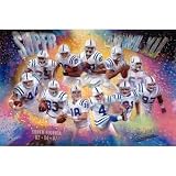 Professionally Framed Indianapolis Colts (Super Bowl XLI) Sports Poster Print - 11x17 with RichAndFramous Black Wood Frame