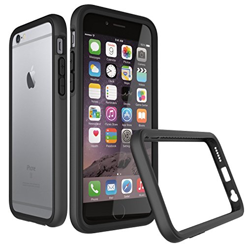 iPhone 6s Plus Case, RhinoShield [CrashGuard] 11 ft Shock Protection Thin Bumper - Lifetime Warranty & FREE Back Transparent Skin. Slim Heavy Duty Protection. Also for iPhone 6 Plus - Charcoal Black