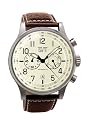 Davis - 1023 - Montre Mixte Acier - Quartz Analogique - Chronographe - Bracelet Cuir Marron