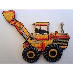 Radlader Bagger Auto Fahrzeug Baustelle AUFN�HER APPLIKATION B�GELBILD PATCH