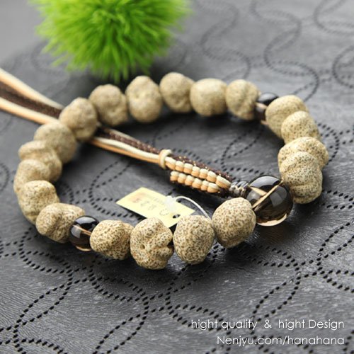 19珠 原実 星月菩提树 茶水晶 アミ纽房【略式