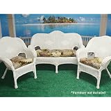 3-Piece Wicker Furniture Outdoor Patio Cushion Set - Brown Autumn Floral